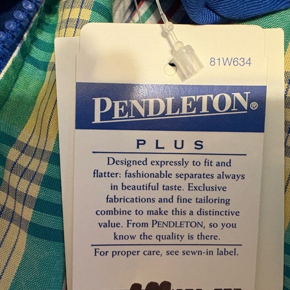 Pendelton reversible blue/plaid zipper jacket size 2X NWT - Picture 5 of 6